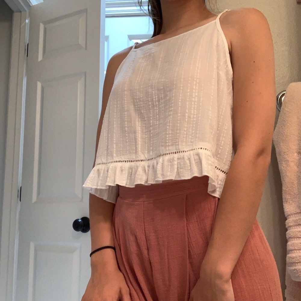 white crop top